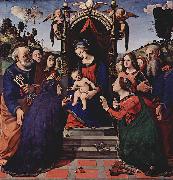 Piero di Cosimo Maria mit dem Kind, Engeln, Hl. Katharina von Sweden oil painting artist